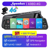 4G 10 Inch Car Rearview Mirror Car DVR ADAS Android FHD Auto Recorder GPS Navigation Dash Camera Rear View Camera Night Vision