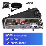 Car DVR 10" Stream RearView Mirror Touch screen Super night vision 1080P Dash Cam Camera Video Recorder Auto Registrar Dashcam