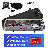 Car DVR 10" Stream RearView Mirror Touch screen Super night vision 1080P Dash Cam Camera Video Recorder Auto Registrar Dashcam