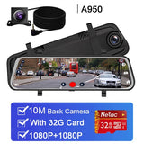 Car DVR 10" Stream RearView Mirror Touch screen Super night vision 1080P Dash Cam Camera Video Recorder Auto Registrar Dashcam
